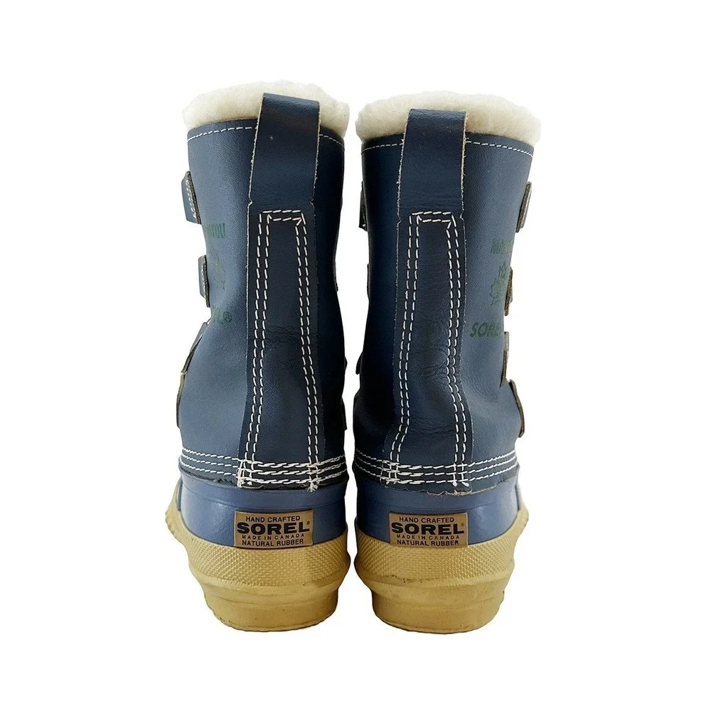 SOREL Vintage Manitou Wool‎ Lined Winter Snow Boots • 5 • blue • gorpcore ski